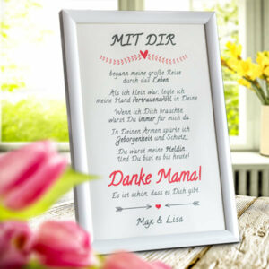 Danke Mama! Bild personalisiert mit Deinem Namen 21 Personalisiertes Geschenk für deine Mama