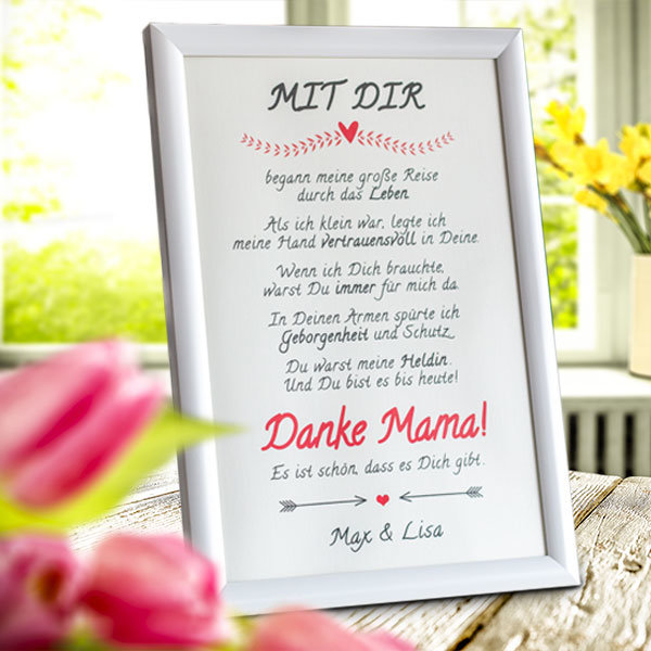 Danke Mama! Bild personalisiert mit Deinem Namen 11 Personalisiertes Geschenk für deine Mama