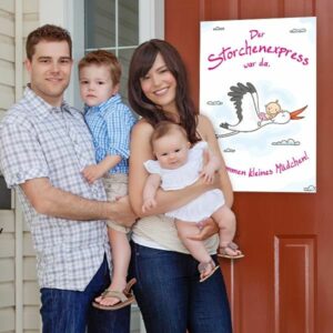 Willkommen Baby - Poster DIN A2 - Für Junge, Mädchen oder Zwillinge 8 Geschenkideen zur Geburt Willkommen zu Hause Baby