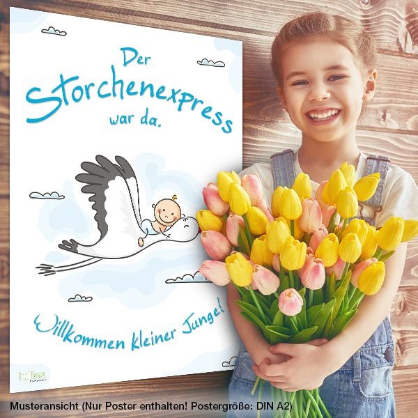 Willkommen Baby - Poster DIN A2 - Für Junge, Mädchen oder Zwillinge 1 Willkommen Baby - Poster DIN A2 - Für Junge, Mädchen oder Zwillinge