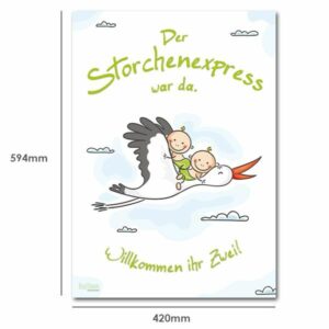 Willkommen Baby - Poster DIN A2 - Für Junge, Mädchen oder Zwillinge 10 Willkommen Baby - Poster DIN A2 - Für Junge, Mädchen oder Zwillinge – Bild 5
