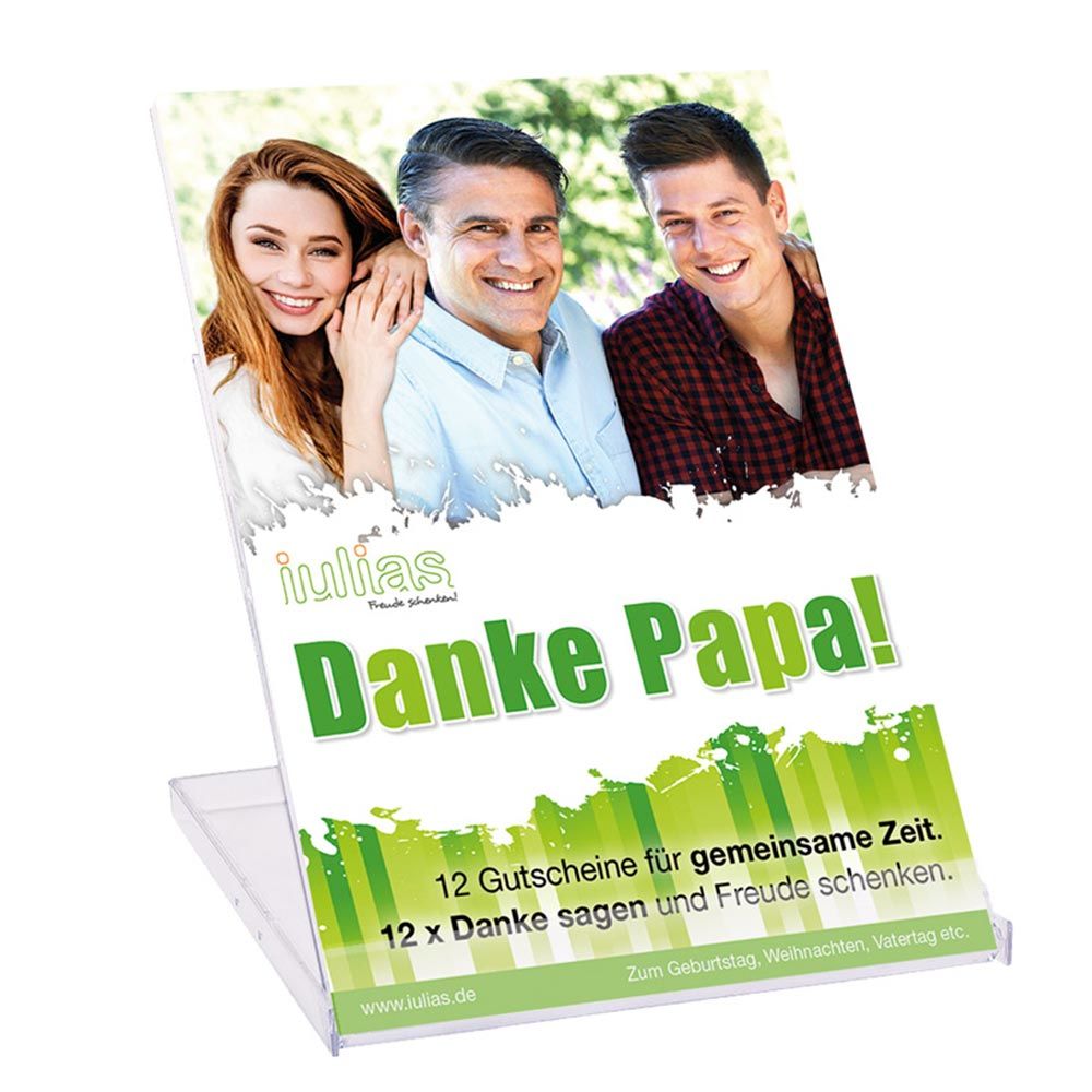 Gutscheinbox DANKE PAPA - 12 tolle Geschenkgutscheine für den besten Vater